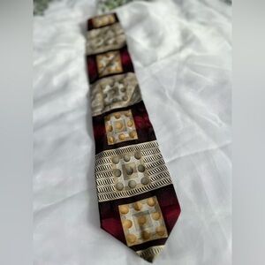 Bergamo New York Silk Abstract Tie Multicolor Vintage Retro Look